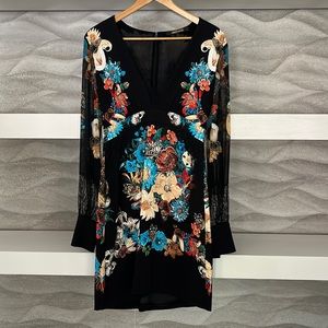 Roberto Cavalli floral and lace dress